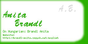 anita brandl business card